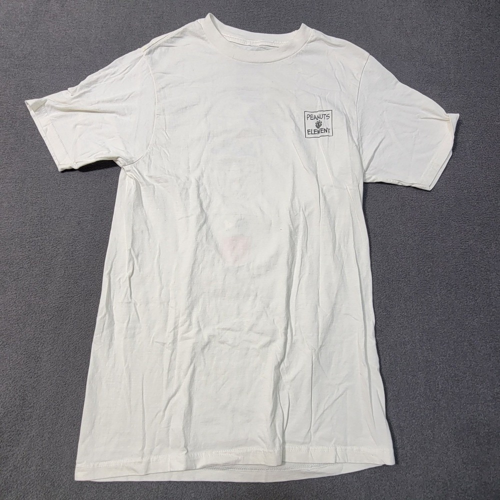 Element x Peanuts Wolfeboro Collection Charlie White Graphic T-Shirt Mens Small